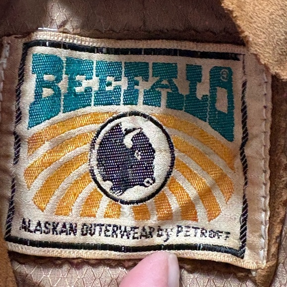 Vintage 70s BEEFALO by Petroff Suede Belted Jacket — Tobacco/Camel Brown,Western - Picture 12 of 14